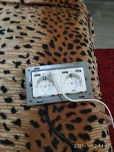 Delviz-Toma corriente con USB estándar para la UE, enchufe de pared con 2 salidas, panel de alimentación CA 110 ~ 250V, de calidad 16A, doble marco, 146x86mm