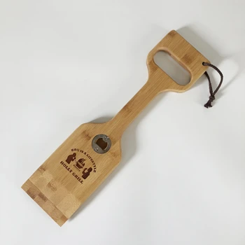 

Factory customization Wooden Grill Cleaning Scraper, Wood BBQ Cleaner Grilling Accessory with Bottle Opener