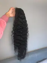 13x4 HD transparente frente de encaje pelucas de cabello humano profundo onda de encaje Frontal peluca para mujer sacó brasileño no Remy estrella del Jazz