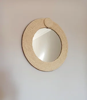 

YUVARLAK DEKORATİF BEYAZ HASIR AYNA-ÜRÜN ÇAPI 45 CM