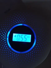 ANPWOO 2 en 1 pantalla LCD de monóxido de carbono y de humo Detector de Combo de la batería operado de alarma de CO con LED luz intermitente de sonido de advertencia