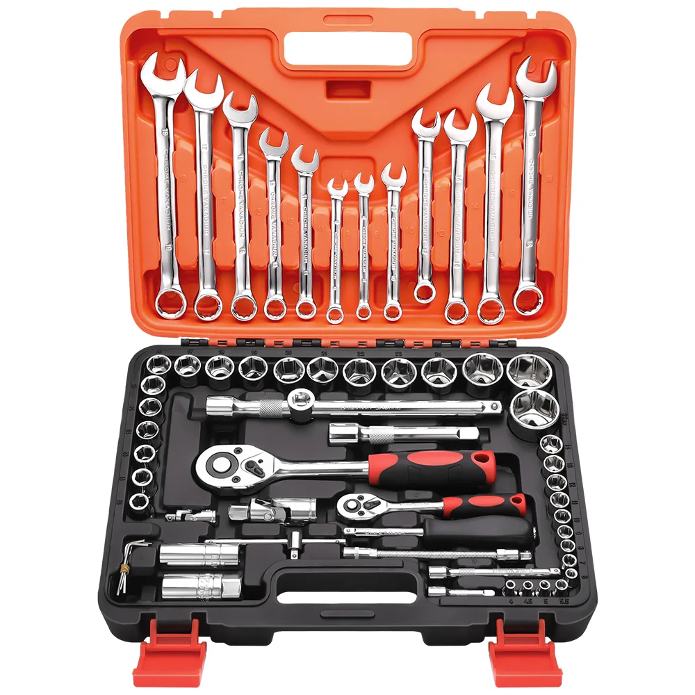 SATAGOOD 61 Pcs set Socket Wrench Set Spanner Car Machine Repair Service Tools Kit Torque Wrench Tool Set Ratchet Wrench G-10008