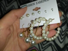 Hoop-Earrings Circle Wedding-Jewelry Pearl 17KM Trendy Women Fashion Gold Geometirc 