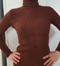 Suéteres marrones para mujer, Jersey de punto blanco, Jersey de manga larga con cuello de tortuga, Jersey Delgado, Jersey suave y cálido para mujer 2020 jersey invierno mujeres jersey cuello alto mujer Primavera 2021
