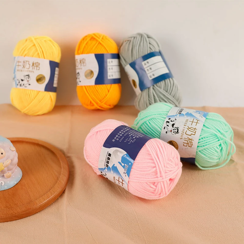 5pcs 5ply Milk Cotton Knitting Yarn Soft Blended Cotton Crochet Thread For Hand Knitting Sweater Baby Yarn 50g Knitting Tools 4