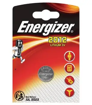 

Pilas de boton Energizer bateria original Litio CR2012 3V en blister 5X Unidades