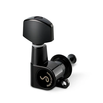 

10040423.01.36 M6 Mini set of single bulb mechanics, 3l + 3 P, small, black chrome, Schaller
