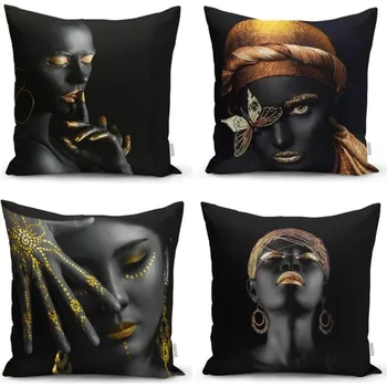

Realhomes African Woman 4'lü Pillow decorate Case Set