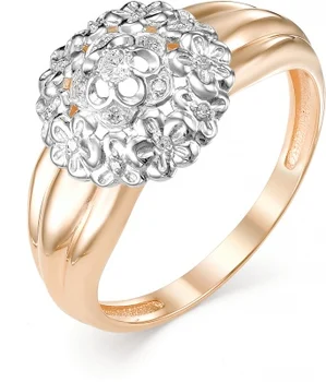 

Alcor ring flowers with 16 diamonds in red gold