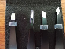 Pinzas antiestáticas de acero inoxidable para mantenimiento de cejas, herramientas de reparación de precisión Industrial, recta, 4 Uds.