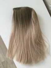 Synthetic Wig Hair-Wigs Ash-Blonde Cosplay Wignee Short Middle-Part Brown Ombre Women