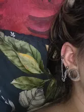 Pendiente Piercing de doble cadena Unisex, pendiente de bola Punk, oreja de cartílago, 1 ud.