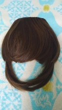 Buqi-flequillo falso para mujer adulta, pinza con flecos, flequillo, negro, marrón, Rubio, accesorios para el cabello
