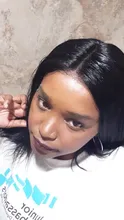Bob corto peluca recta T malla con división 100% pelucas de cabello humano para las mujeres negras Natural peluca brasileña Remy Pre cierre desplumado pelo
