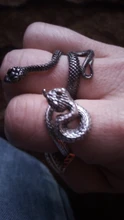 Anillo de serpiente Chapado en plata y Rattlesnake para hombre y mujer, Joyería Moderna de estilo Hip Hop, Punk, para fiesta y motocicleta