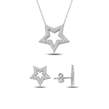 

Kutaydan Zircon Star 925 Sterling Silver Set Made in Turkey