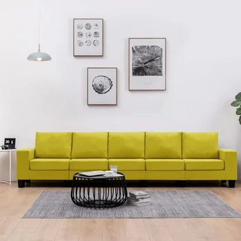 

5 seat yellow sofa fabric sofa