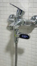 Medidor de temperatura del agua con pantalla LED Celsius, termómetro de ducha eléctrica con flujo de rotación de 360 grados, autogenerador