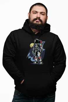 

Angemiel Wear Vicinity Astronot Black Male Hooded Sweatshirt