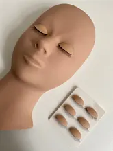 Cabeza de Maniquí de entrenamiento, extensión de pestañas postizas, modelo de cabeza de práctica, reemplazo de silicona, párpados extraíbles, herramientas de maquillaje