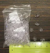 Cuentas de pesca transparentes, doble cruzado, cuentas con orificio, juegos de cuentas transparentes duras, Señuelos de Pesca, accesorios de pesca, 100 Uds.