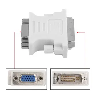

DVI DVI-I Male 24+5 Pin to VGA Female Video LCD Converter Adapter Plug for DVD HDTV Male To Female Adapter White