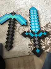 Espada y Pickaxe de gran tamaño para niños, juguete de espuma EVA, 61cm, Diamante Azul, regalo