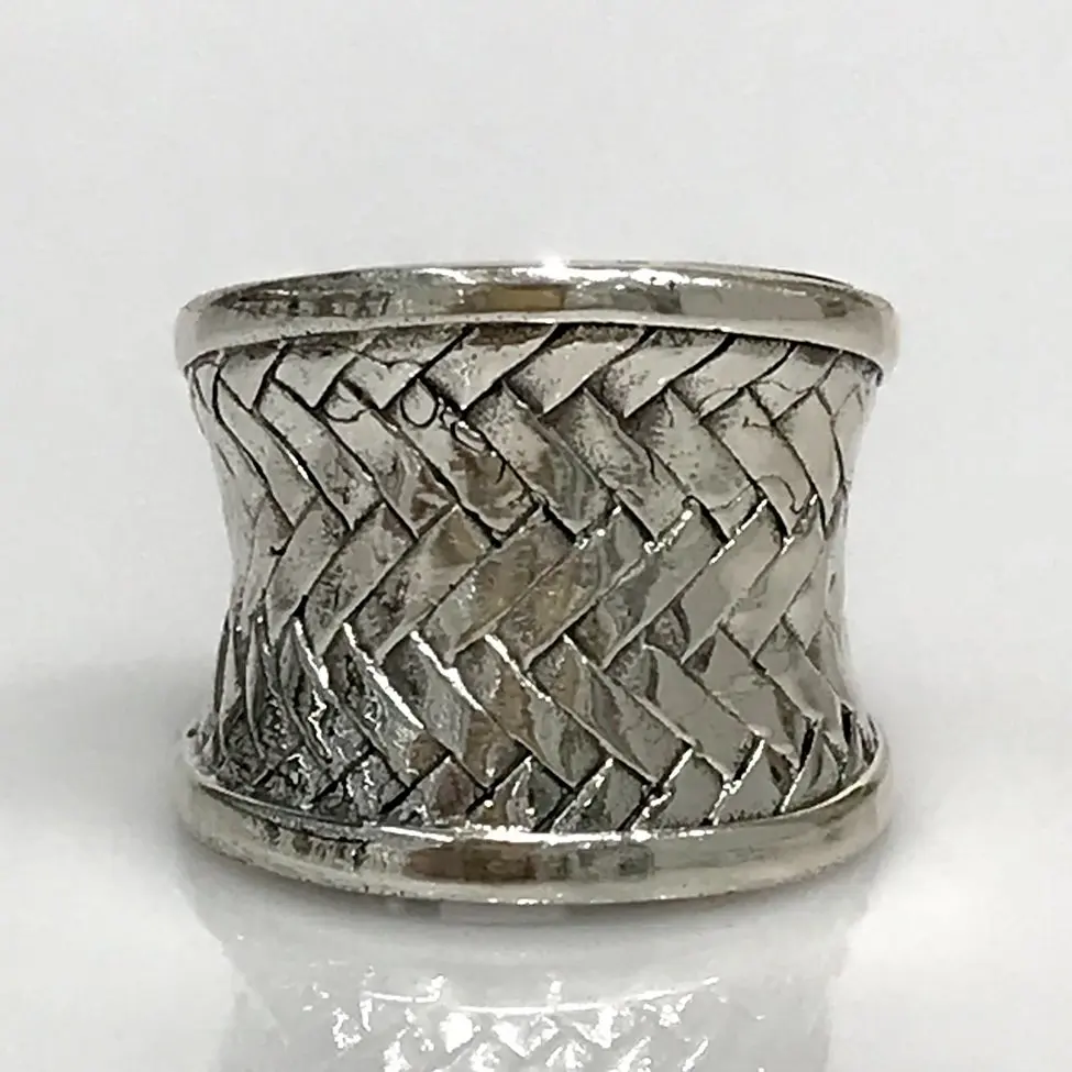 Cleopatra Basket Mesh подлинное ручное производство серебряное кольцо