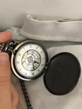 Fullmetal Alchemist-reloj de bolsillo Vintage, grabado de Anime, Fob, relojes con cadena colgante, esfera de Número Romano de cuarzo, negro, venta al por mayor