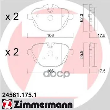 

Brake pads BMW Zimmermann art. 24561.175.1
