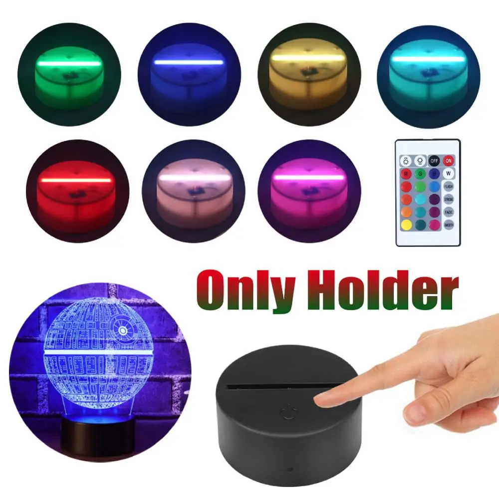 

3D Light Base with Remote Control Touch Luminous Romantic Lighting Fixture Lamp Holder Lamp Bases Home Indoor (Only lamp holder)
