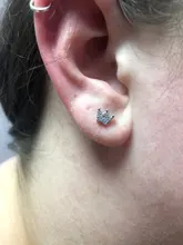 Corona Encantada de lazo con tachuelas de cristal para mujer, pendientes de plata de ley 925 originales, regalo de boda, joyería europea