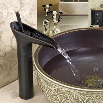 

Bathroom sink basin mixer tap faucet brass black waterfall low