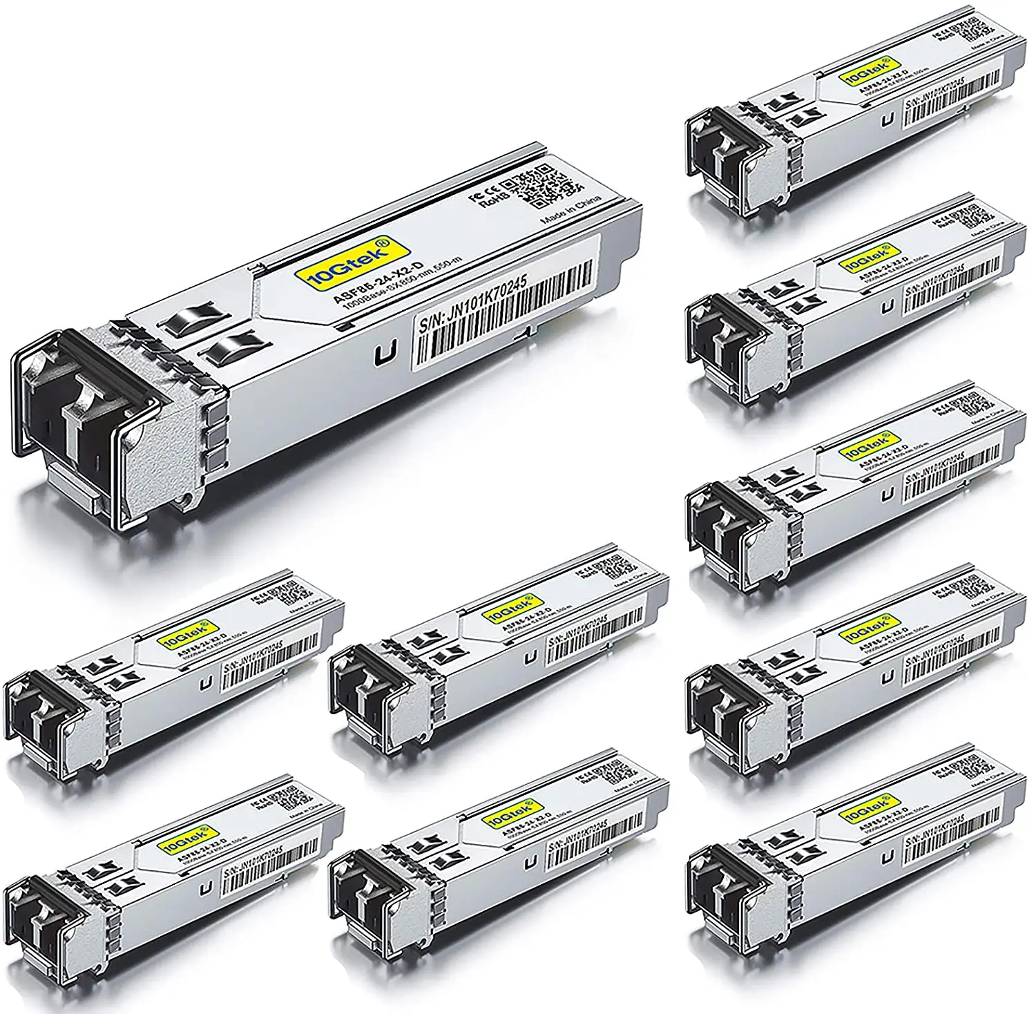 1 25G SFP 1000Base-SX 850nm до 550 метров совместимый с Cisco GLC-SX-MMD Meraki MA-SFP-1GB-SXU комплект из 10 шт. |