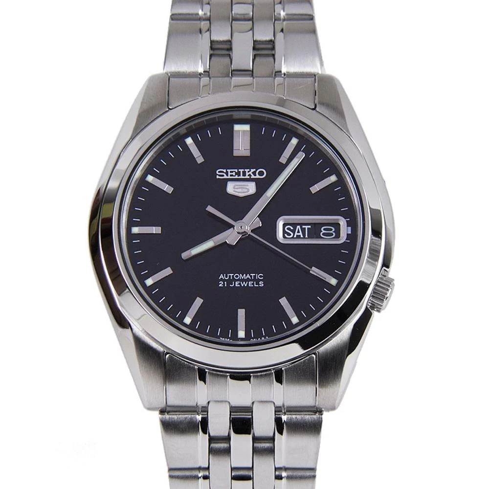 Men's automatic watch Seiko 5 SNK361K1 black dial strap steel 37mm  diameter|Mechanical Watches| - AliExpress