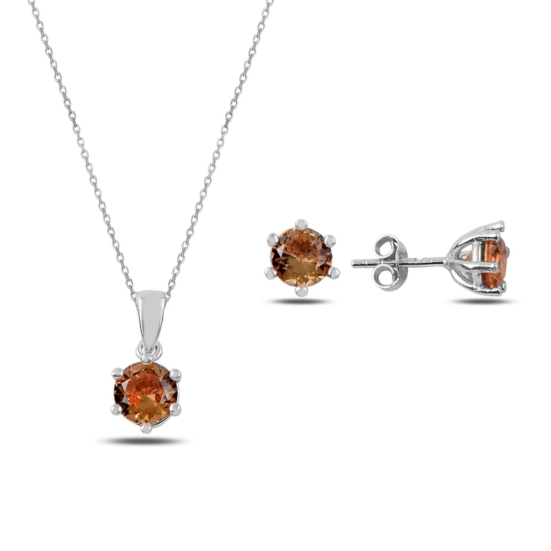 

Silver 925 Sterling Round Zultanite Cubic Zirconia Solitaire Set
