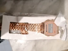 Reloj Digital de lujo de oro rosa para mujer, pulsera electrónica LED de acero ultrafino, luminoso