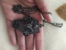 Reloj de bolsillo de cuarzo para hombre, colgante de cadena con calavera antigua, pesadilla antes de Navidad, de bronce, relojes bolsillo Vintage