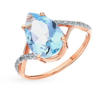 

Gold ring with Topaz and cubic zirconia sunlight sample 585