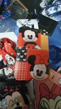 Bolsa de monedas de mickey mouse de Disney, tarjetero de plástico acrílico con dibujos animados para comida, autobús, almacenamiento de tarjetas para el campus