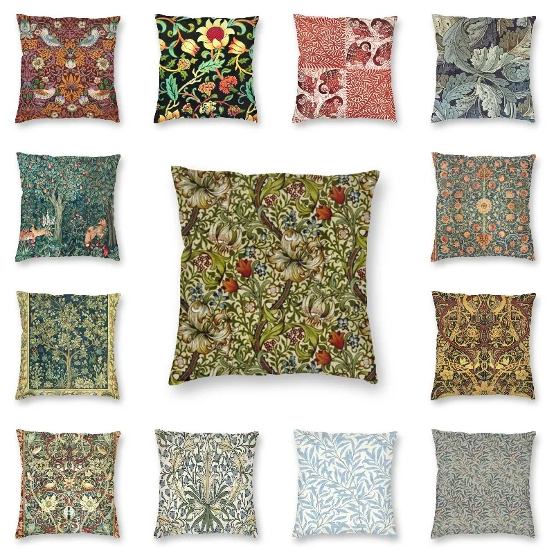 

William Morris Golden Lily Victorian Pillow Case Home Decorative Cute Floral Textile Pattern Outdoor Cushions Square Pillowcase