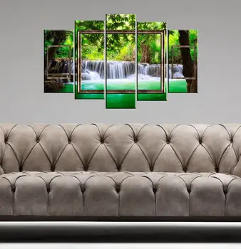 

Green Waterfall Landscape 5 Piece Mdf Table