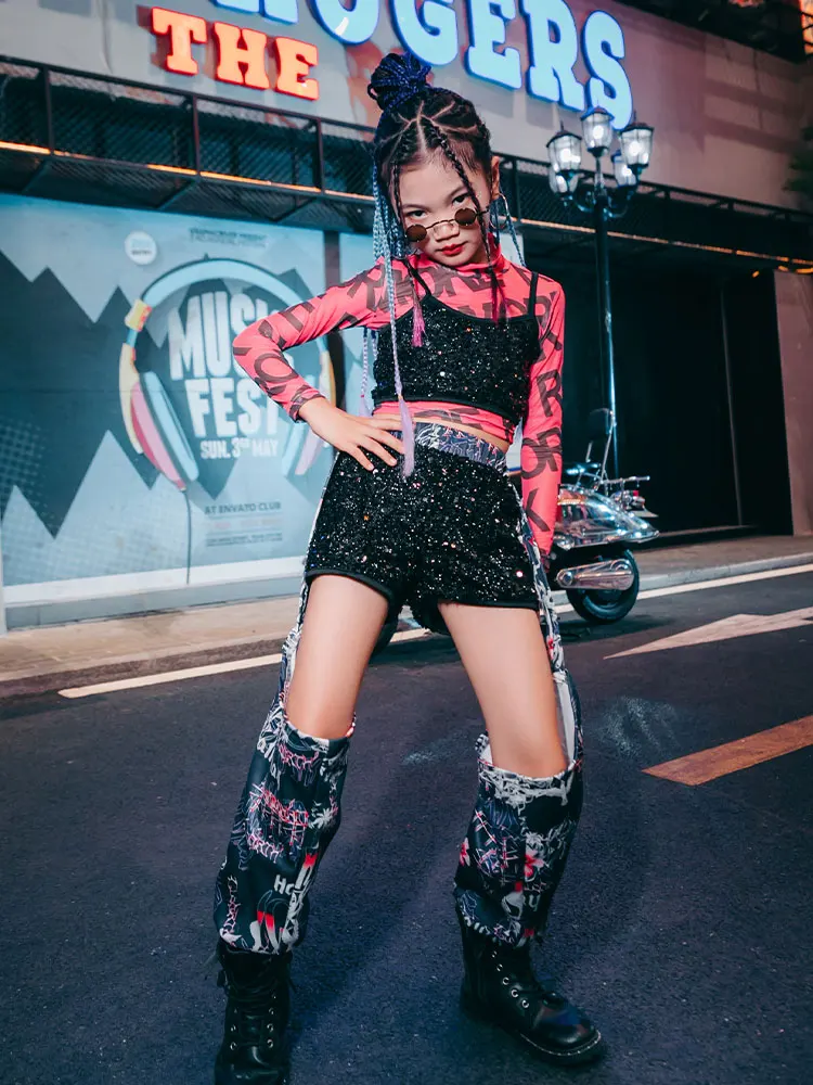 ZZL-ropa de baile urbano para niña, disfraces de Hip-hop, ropa