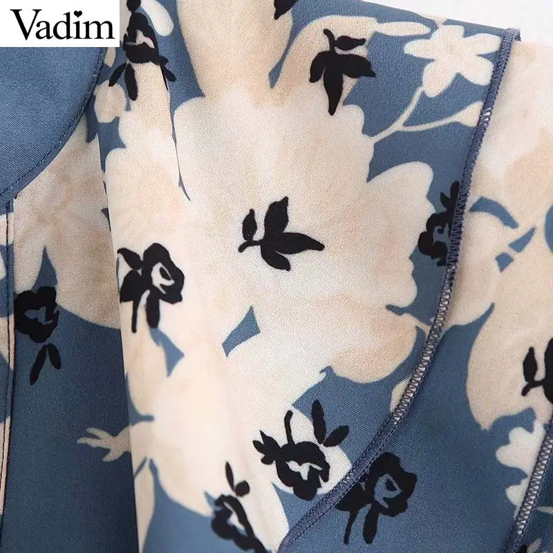 Vadim женская модная блузка с цветочным узором и длинным рукавом, винтажные Женские Повседневные базовые рубашки, шикарные топы с оборками и воротником LB447