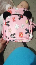 Mochila Disney de dibujos animados de Minnie estampado de Mickey, morral escolar para guardería/escuela primaria, Infantil