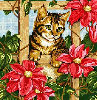 

Аж-1036 Diamond painting "Diamond painting" "kitten in flower", 42*41 cm
