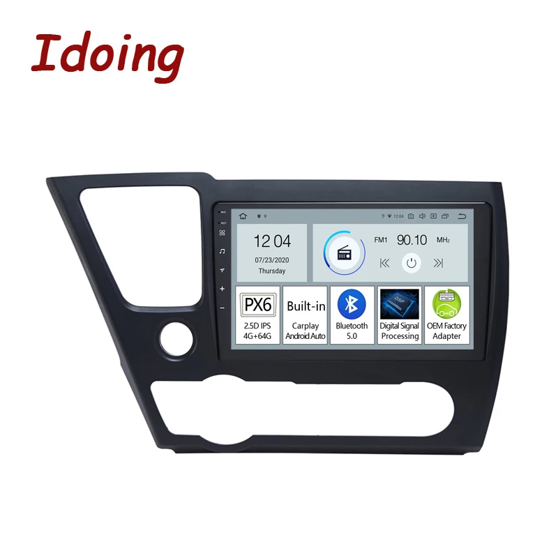 

Idoing 9 "PX6 Android 11 автомобильный Радио мультимедийный плеер для Honda Civic 9 дюймов 2013-2016 GPS навигация Carplay Авто Bluetooth