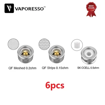 

6pcs Vaporesso SKRR Replacement Coil 0.2ohm QF Mesh 0.15ohm QF Strips Vape Core Electronic Cigarette for Luxe TC Kit/ SKRR Tank