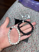 Couples Beaded-Bracelets Natural-Stone Yin-Yang Black White Best-Friend Women for Hot