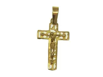 

Cross with Christ nino communion yellow gold glitter